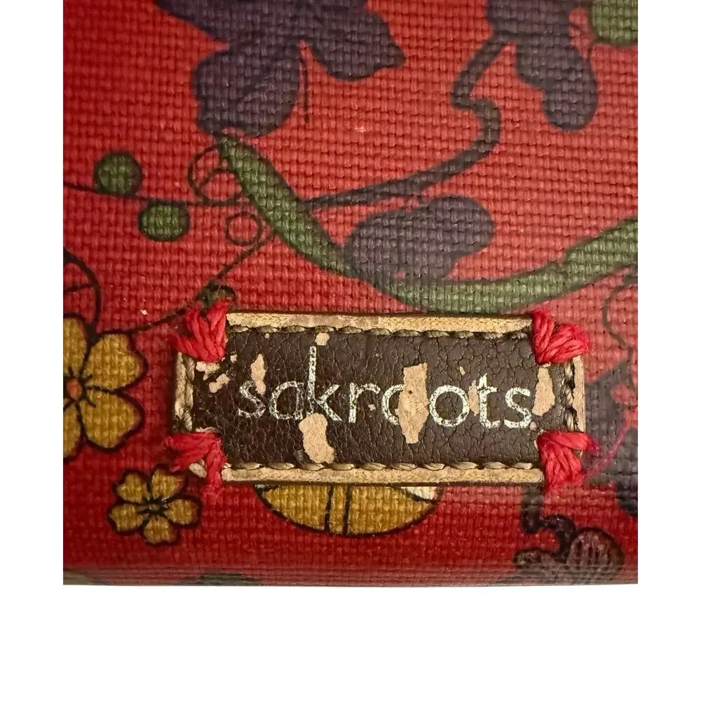 Sakroots Wallet Red Multi Floral Butterfly Zip Around CreditCard Slots READ - Picture 5 of 9